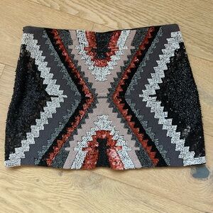 Zara Aztec Geometric Patterned Skirt